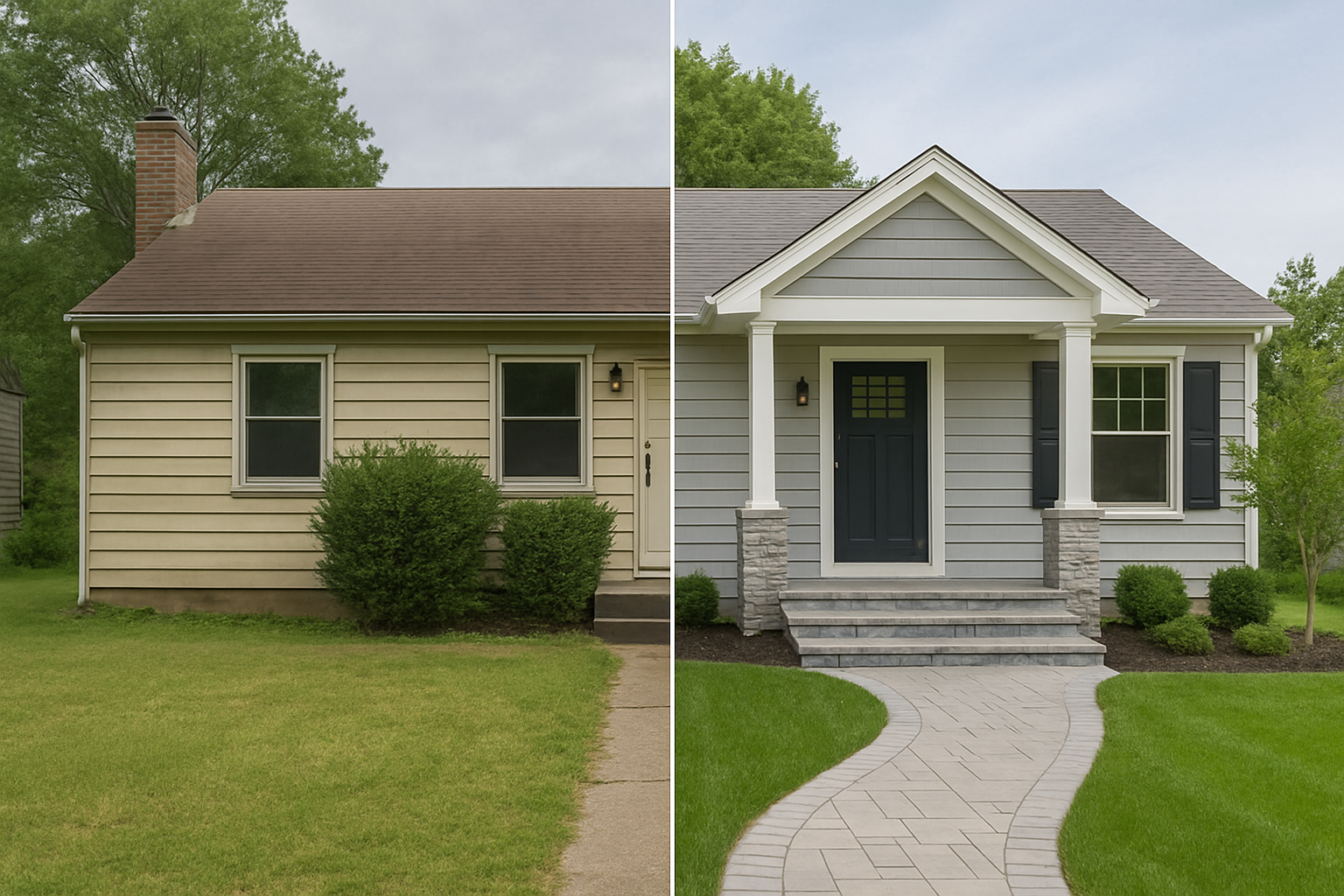 Antes y despues de remodelacion de fachada